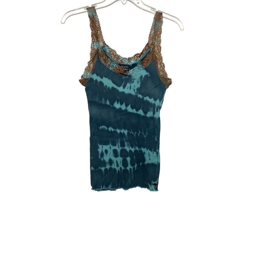 Seduction Tank  Top up-cycled into a Green and Brown Tye Dye Size Large